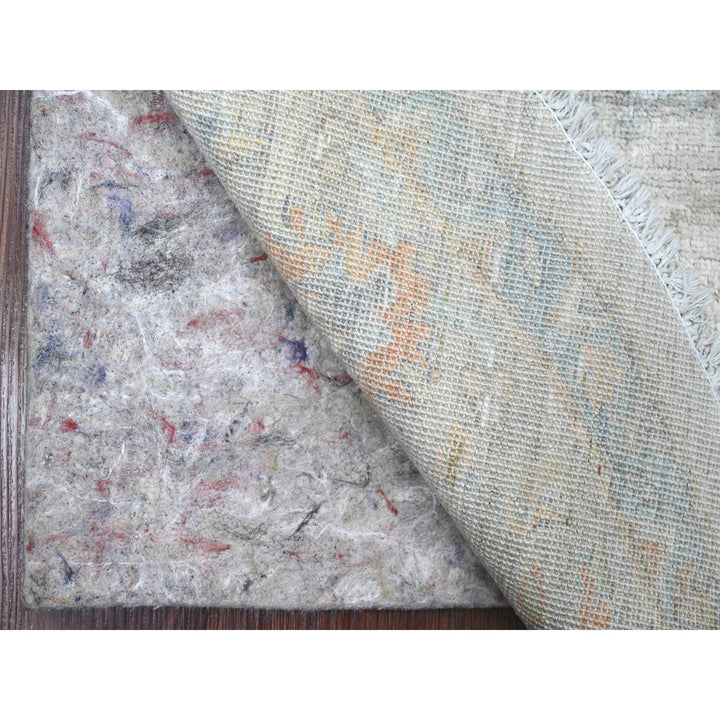 5'8" x 5'9" New Hand Knotted Ivory Wool Round Oriental Rug - MOA10289999