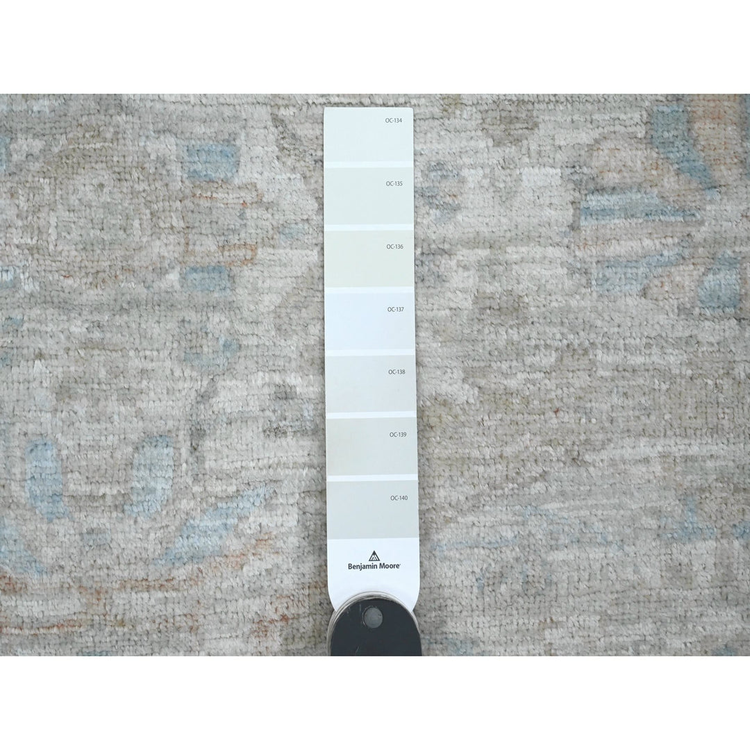 5'8" x 5'9" New Hand Knotted Ivory Wool Round Oriental Rug - MOA10289999