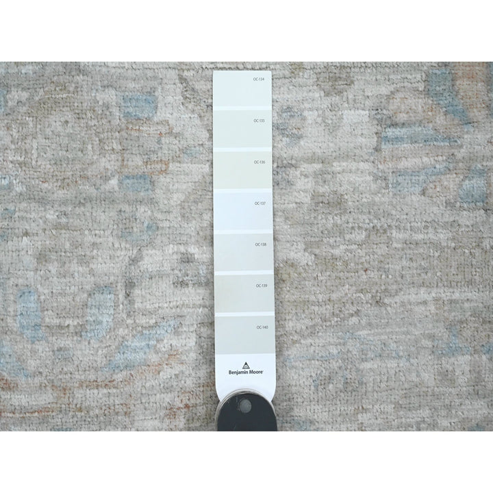 5'8" x 5'9" New Hand Knotted Ivory Wool Round Oriental Rug - MOA10289999