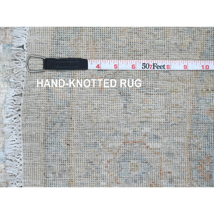 5'8" x 5'9" New Hand Knotted Ivory Wool Round Oriental Rug - MOA10289999