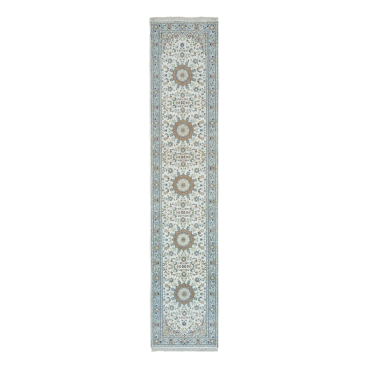 2'8" x 13'0" New Hand Knotted Ivory Cotton Runner Oriental Rug - MOA10290028