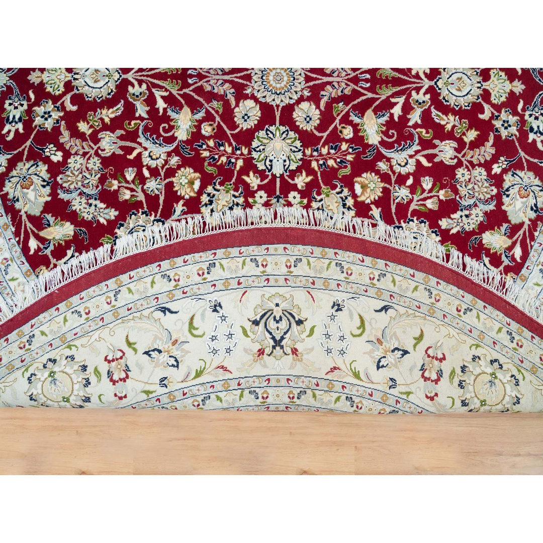 9'8" x 9'8" New Hand Knotted Red Cotton Round Oriental Rug - MOA10290050