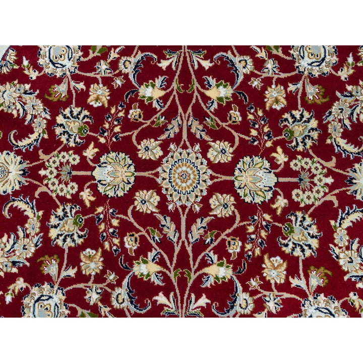 6'0" x 6'0" New Hand Knotted Red Cotton Round Oriental Rug - MOA10290052