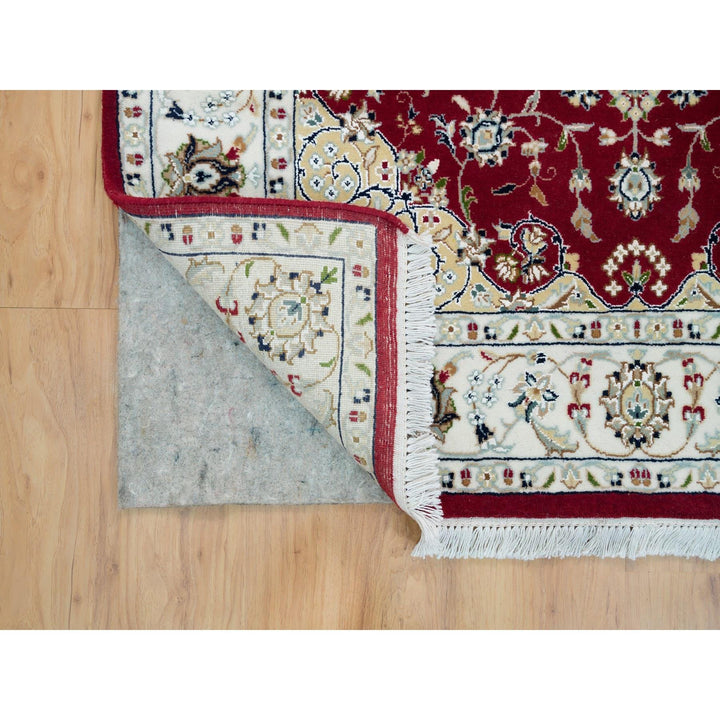 4'1" x 4'1" New Hand Knotted Red Wool Square Oriental Rug - MOA10290057