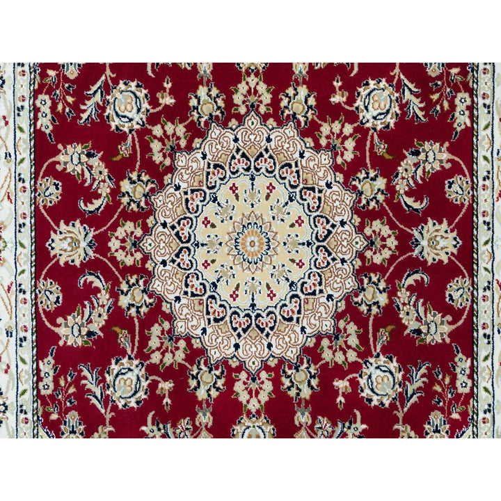 4'6" x 6'10" New Hand Knotted Red Wool Rectangle Oriental Rug - MOA10290062