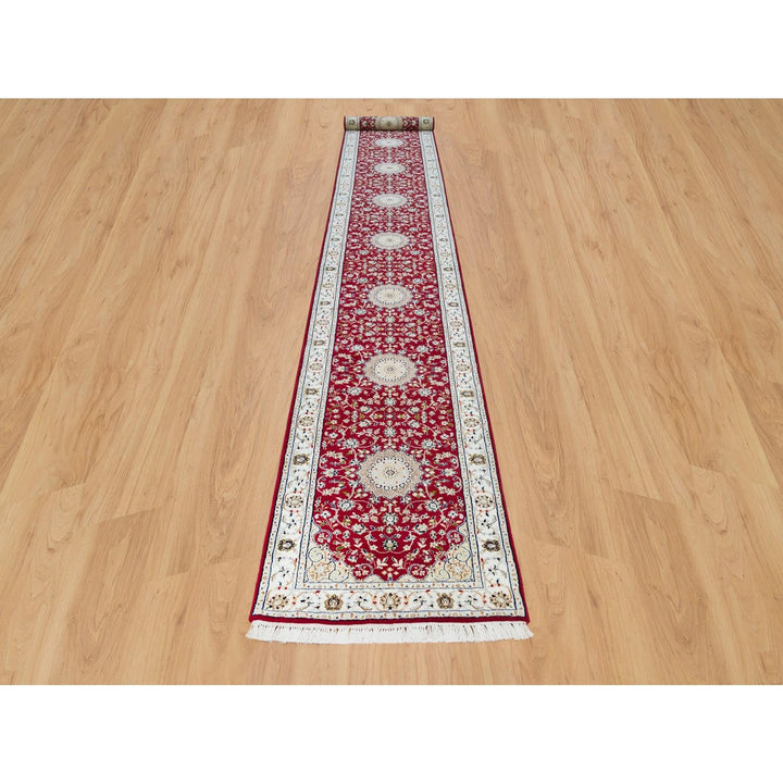 2'8" x 17'10" New Hand Knotted Red Wool Runner Oriental Rug - MOA10290064