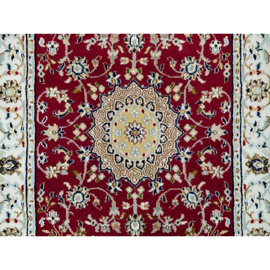 2'8" x 17'10" New Hand Knotted Red Wool Runner Oriental Rug - MOA10290064