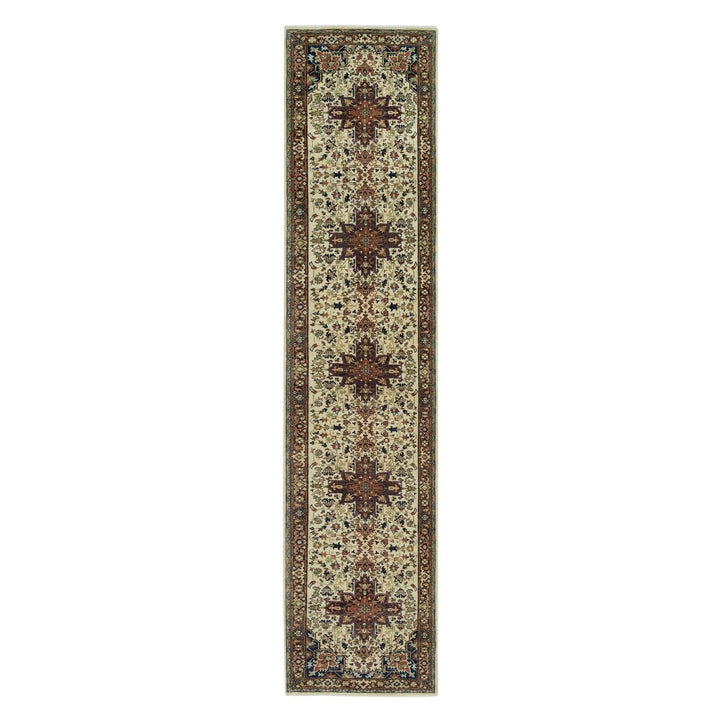 2'8" x 12'3" New Hand Knotted Beige Wool Runner Oriental Rug - MOA10290084