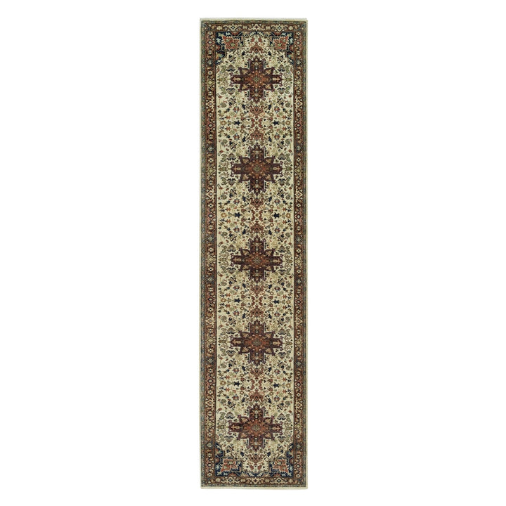 2'8" x 12'3" New Hand Knotted Beige Wool Runner Oriental Rug - MOA10290086