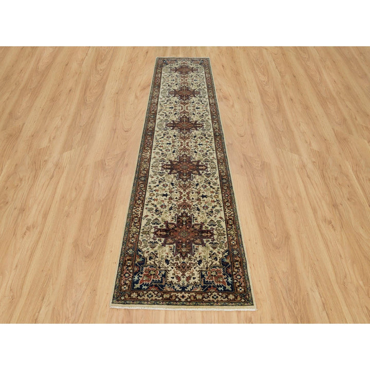 2'8" x 12'3" New Hand Knotted Beige Wool Runner Oriental Rug - MOA10290086