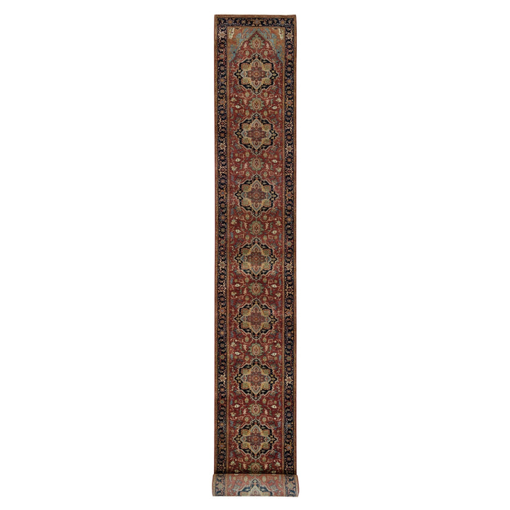 2'7" x 23'9" New Hand Knotted Red Wool Runner Oriental Rug - MOA10290091