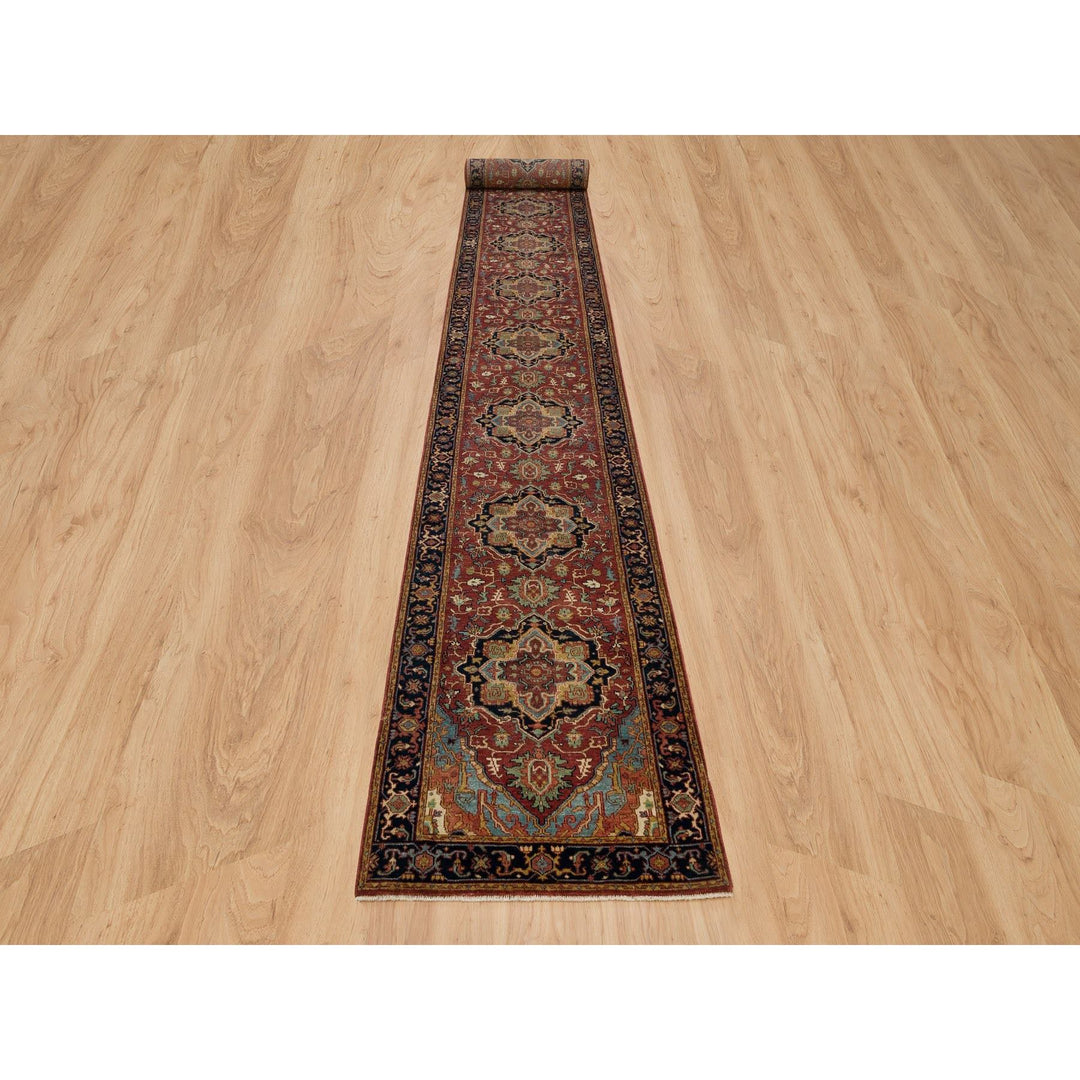 2'7" x 23'9" New Hand Knotted Red Wool Runner Oriental Rug - MOA10290091