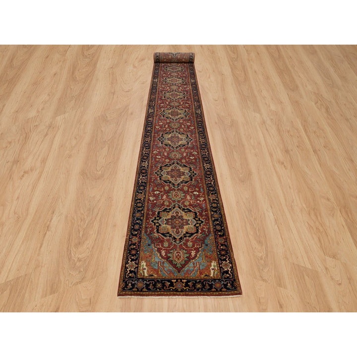 2'7" x 23'9" New Hand Knotted Red Wool Runner Oriental Rug - MOA10290091