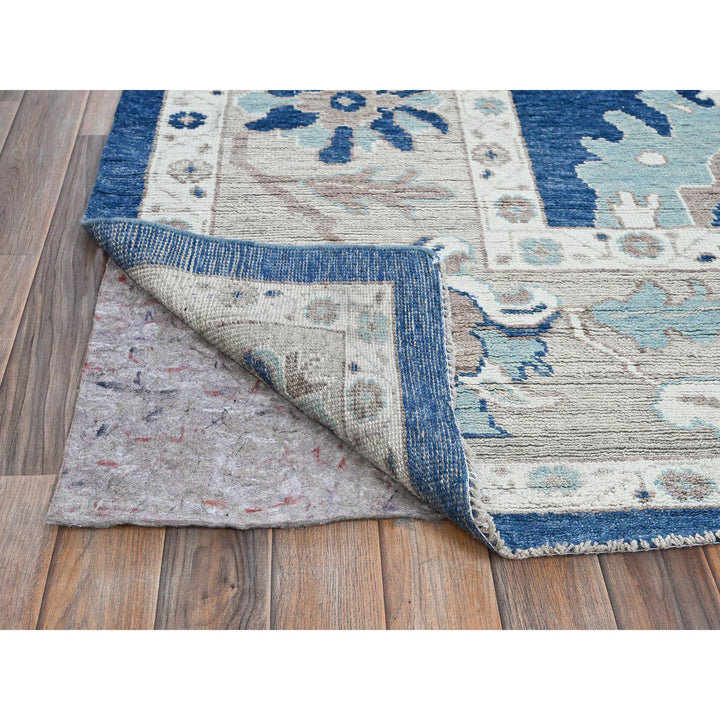 10'4" x 13'6" New Hand Knotted Blue Wool Rectangle Oriental Rug - MOA102900