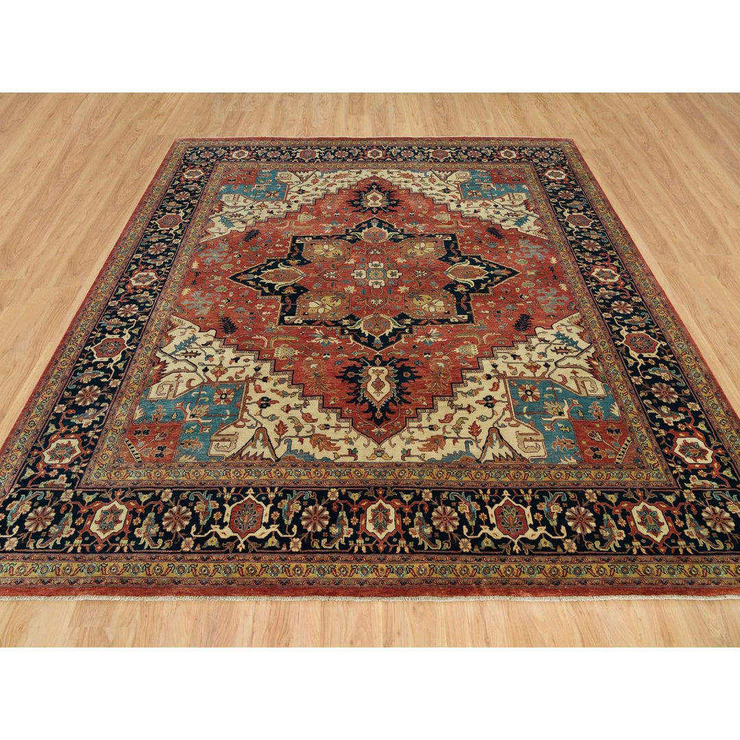 9'10" x 10'2" New Hand Knotted Red Wool Square Oriental Rug - MOA10290103