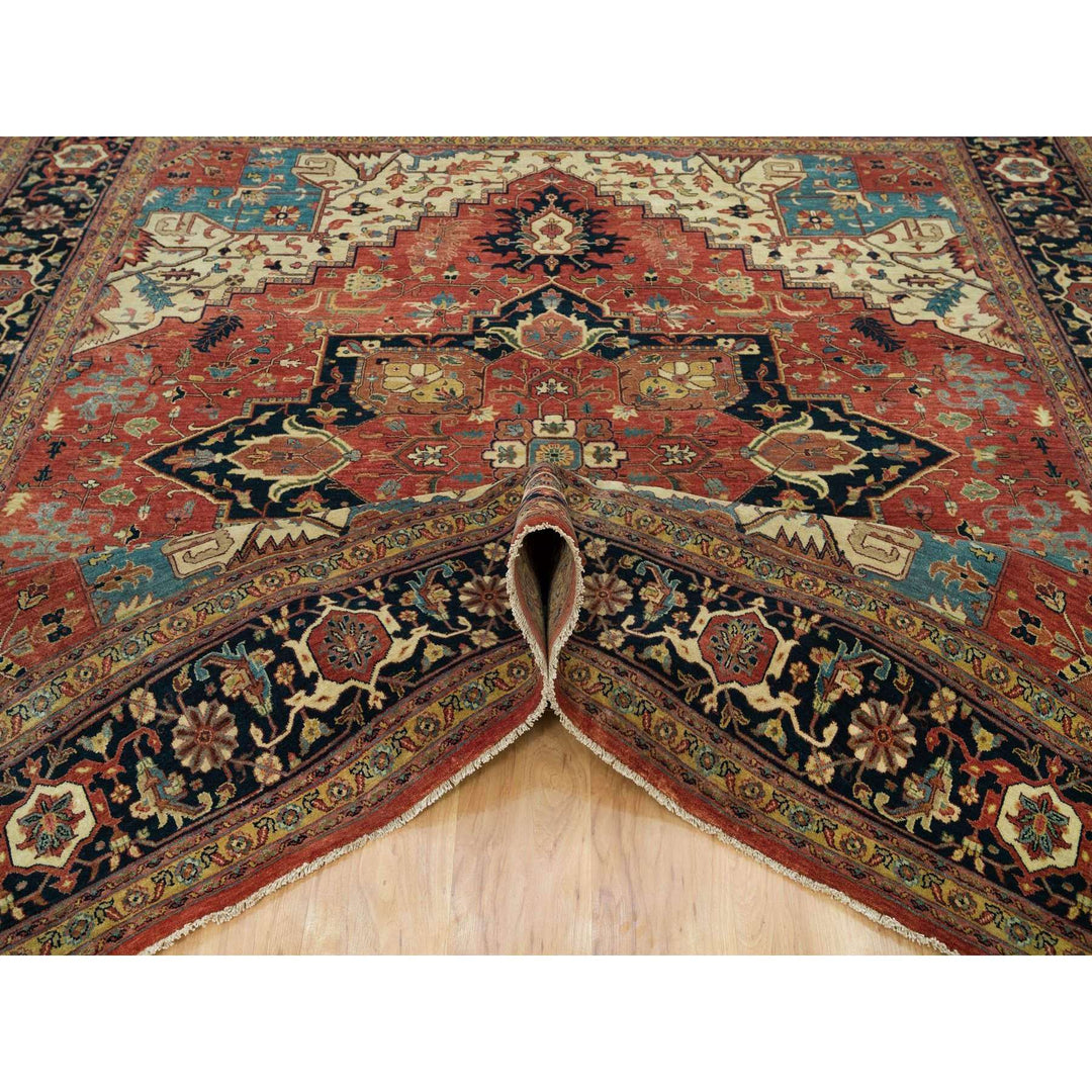 9'10" x 10'2" New Hand Knotted Red Wool Square Oriental Rug - MOA10290103