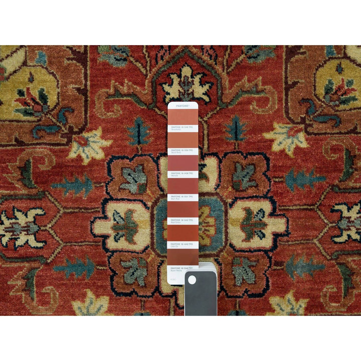 9'10" x 10'2" New Hand Knotted Red Wool Square Oriental Rug - MOA10290103