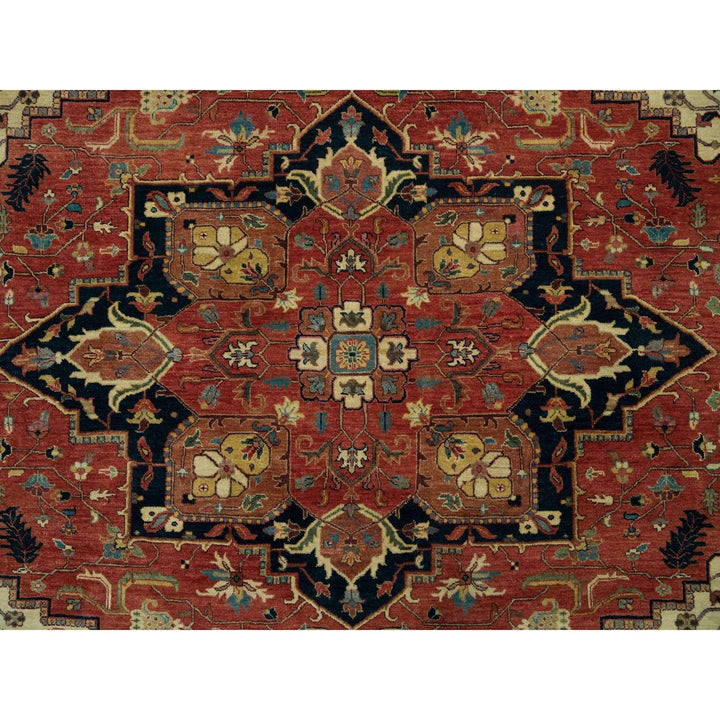 9'10" x 10'2" New Hand Knotted Red Wool Square Oriental Rug - MOA10290103