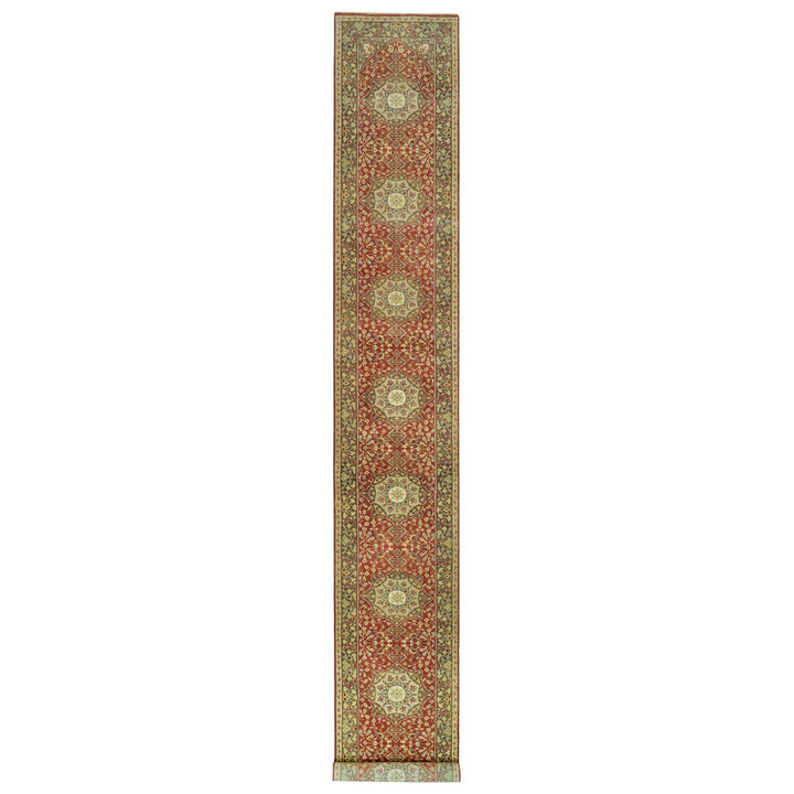 2'7" x 18'0" New Hand Knotted Red Cotton Runner Oriental Rug - MOA10290107