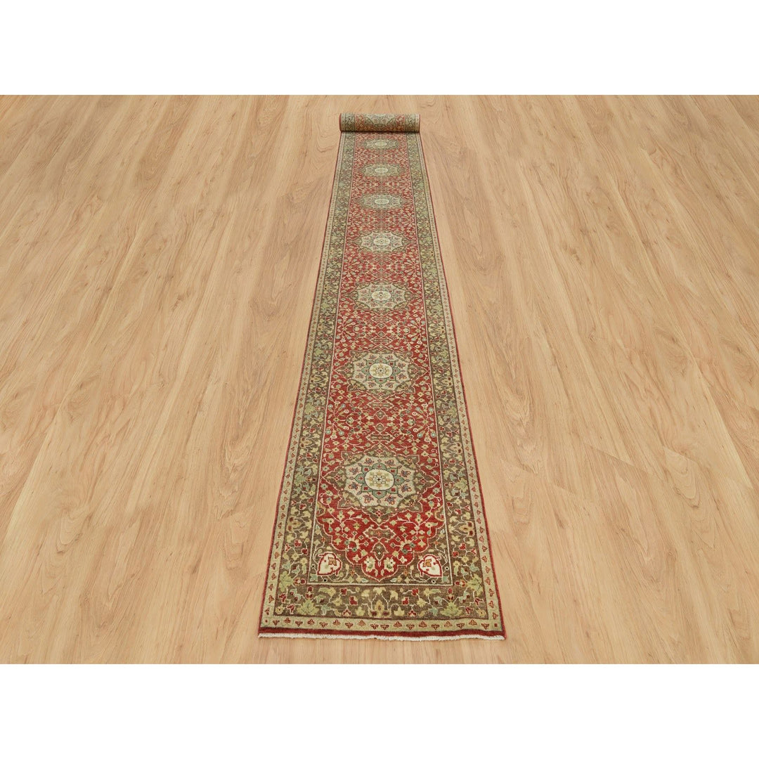 2'7" x 22'0" New Hand Knotted Red Cotton Runner Oriental Rug - MOA10290116