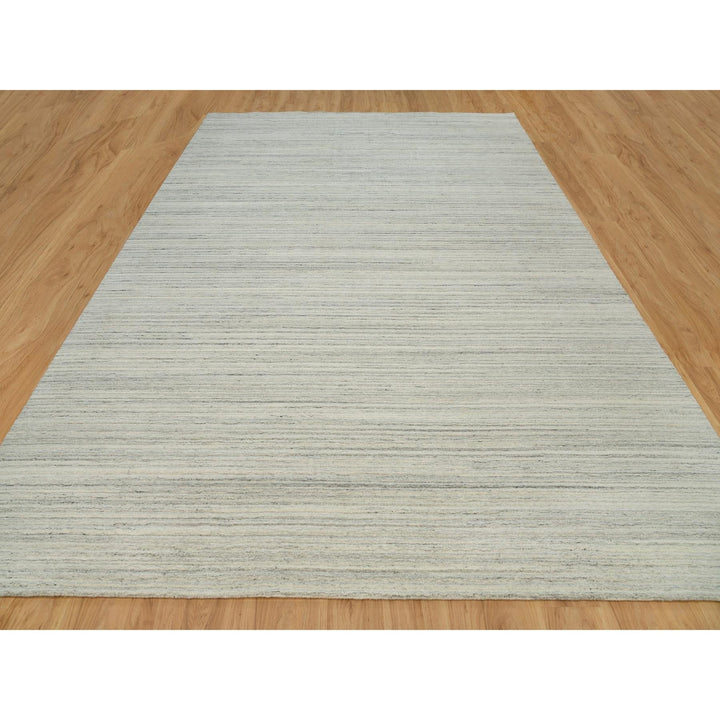 10'1" x 14'0" New Hand Loomed Ivory Wool Rectangle Oriental Rug - MOA10290125