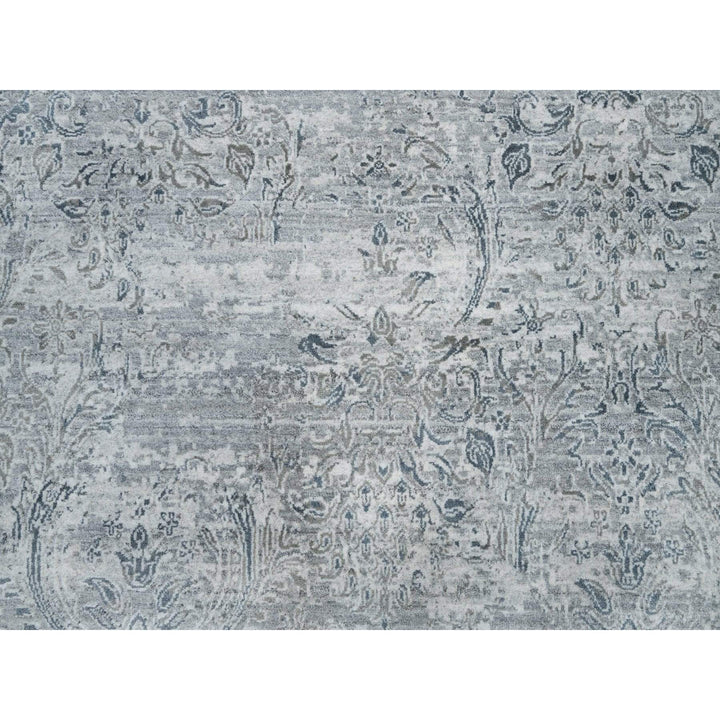 8'9" x 11'10" New Hand Knotted Ivory Wool and Plant based Silk Rectangle Oriental Rug - MOA10290133