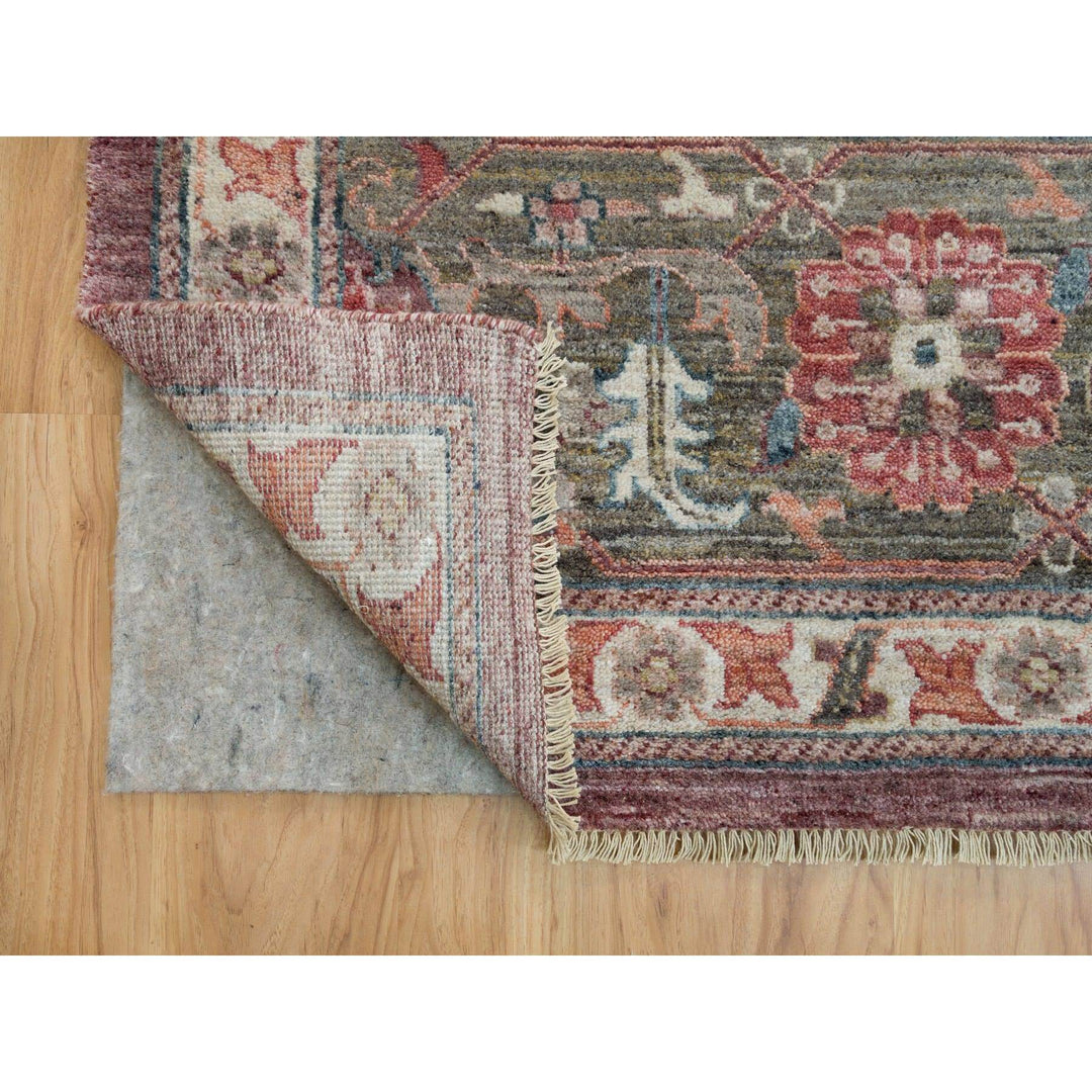 13'8" x 13'9" New Hand Knotted Red Wool Square Oriental Rug - MOA10290136