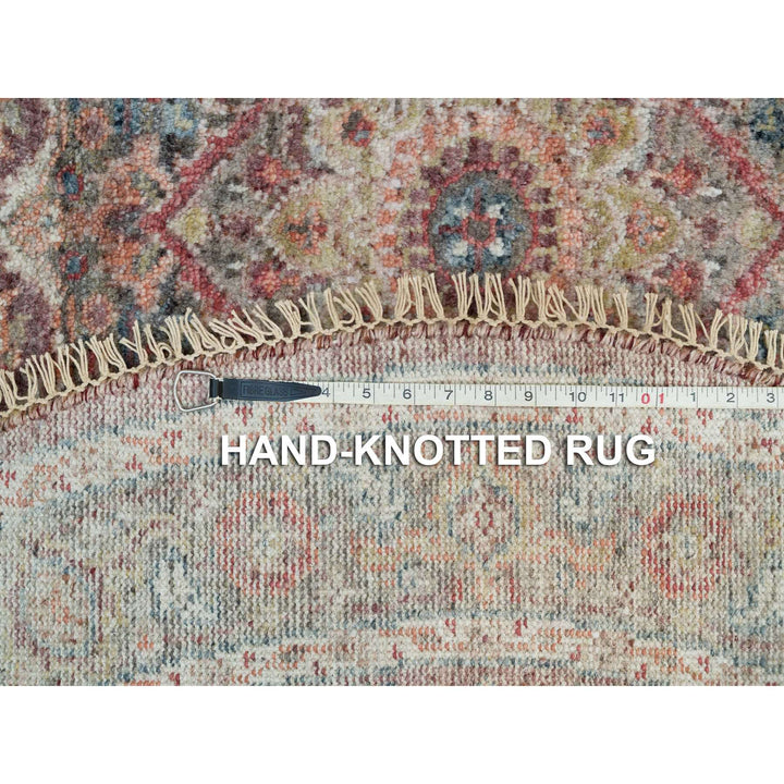 5'0" x 5'0" New Hand Knotted Red Wool Round Oriental Rug - MOA10290142