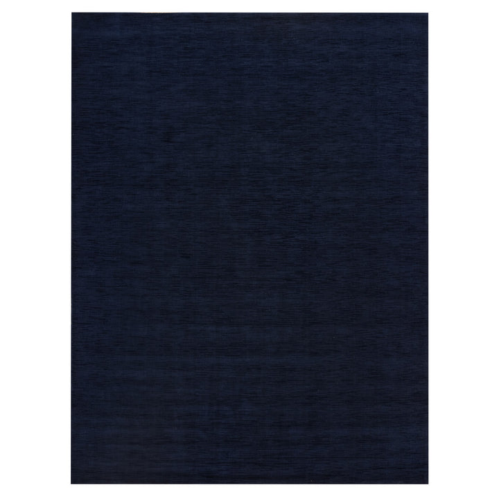 9'1" x 12'0" New Hand Loomed Blue Wool and Plant based Silk Rectangle Oriental Rug - MOA10290152