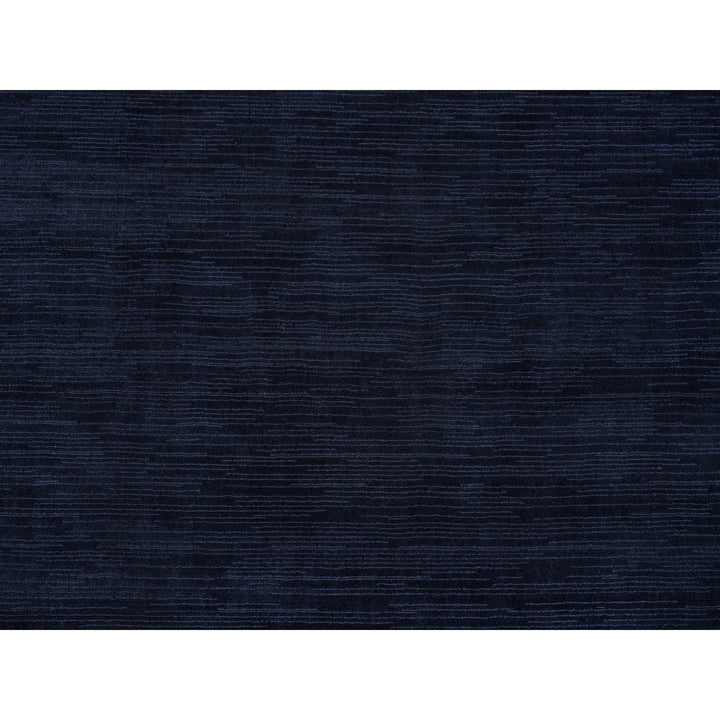 9'1" x 12'0" New Hand Loomed Blue Wool and Plant based Silk Rectangle Oriental Rug - MOA10290152