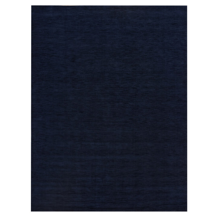 9'0" x 12'0" New Hand Loomed Blue Wool and Plant based Silk Rectangle Oriental Rug - MOA10290153