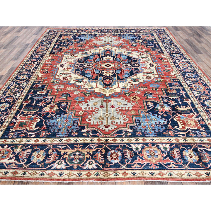 8'1" x 9'10" New Hand Knotted Red Wool Rectangle Oriental Rug - MOA102901