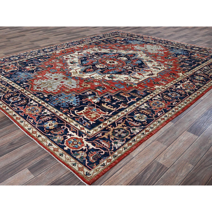8'1" x 9'10" New Hand Knotted Red Wool Rectangle Oriental Rug - MOA102901