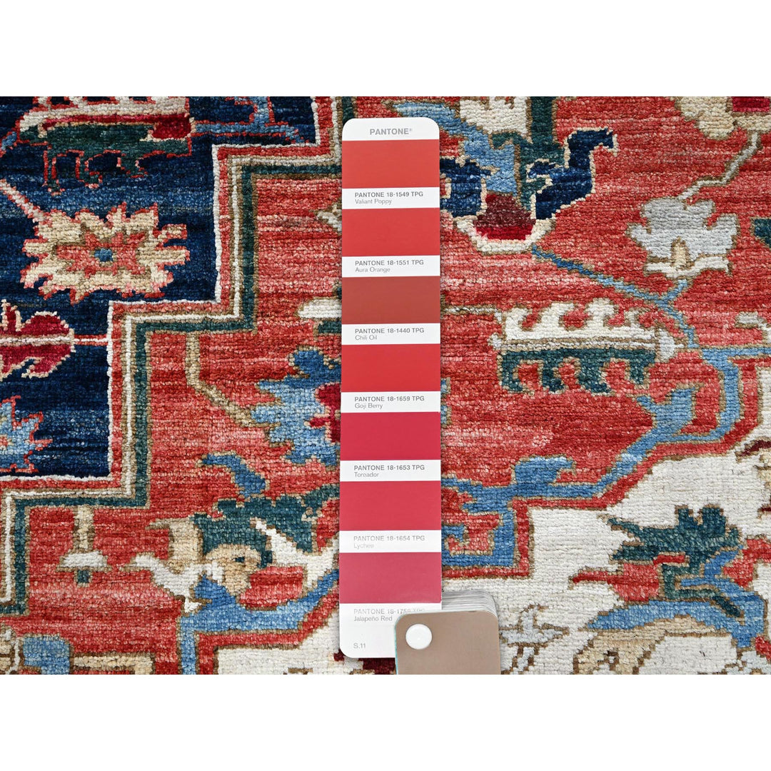 8'1" x 9'10" New Hand Knotted Red Wool Rectangle Oriental Rug - MOA102901