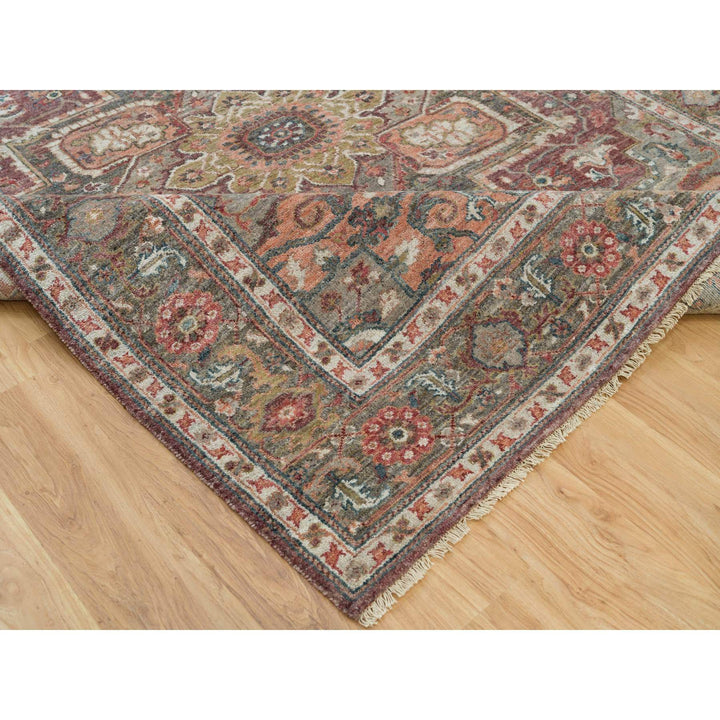 7'10" x 10'0" New Hand Knotted Red Wool Rectangle Oriental Rug - MOA10290204