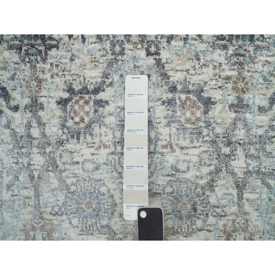 2'6" x 9'10" New Hand Knotted Ivory Wool & Silk Runner Oriental Rug - MOA10290243