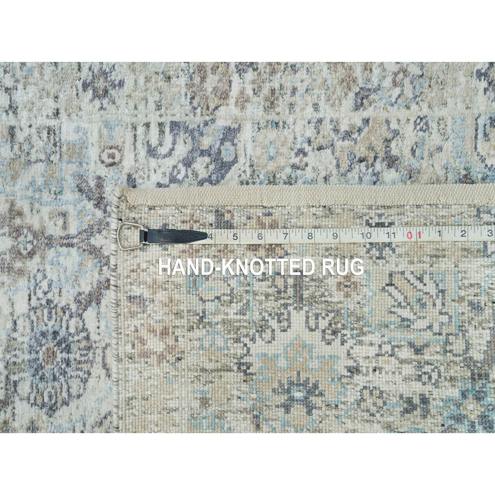 2'6" x 9'10" New Hand Knotted Ivory Wool & Silk Runner Oriental Rug - MOA10290243