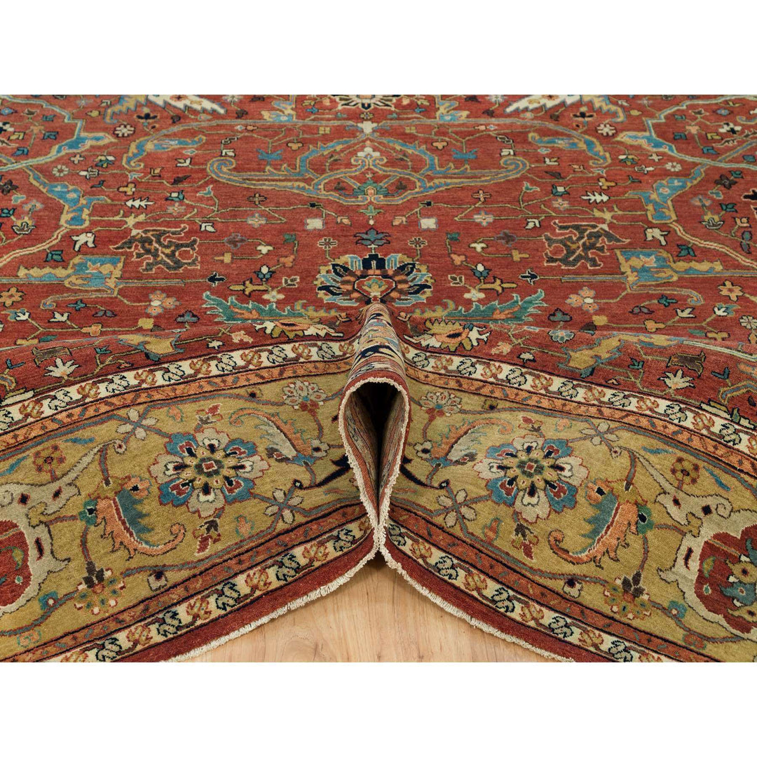 10'1" x 10'3" New Hand Knotted Red Cotton Square Oriental Rug - MOA10290269