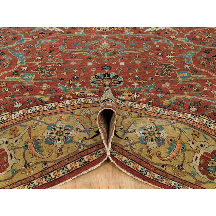 10'1" x 10'3" New Hand Knotted Red Cotton Square Oriental Rug - MOA10290269