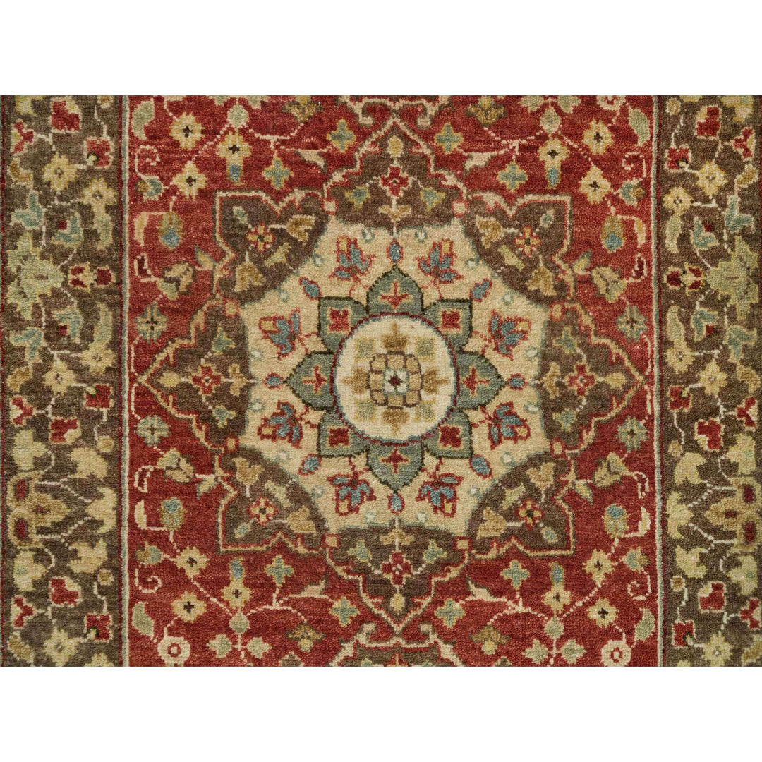 2'7" x 12'4" New Hand Knotted Red Cotton Runner Oriental Rug - MOA10290282