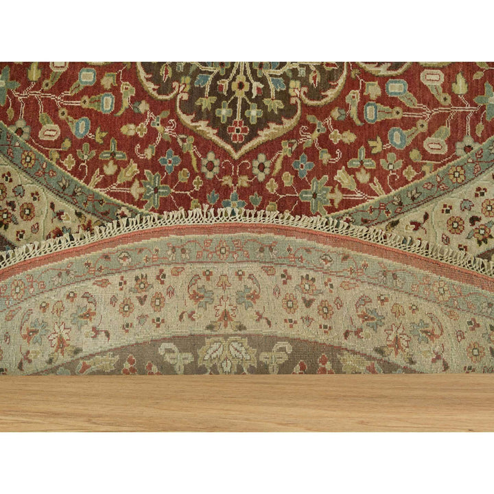 10'0" x 10'0" New Hand Knotted Red Cotton Round Oriental Rug - MOA10290287