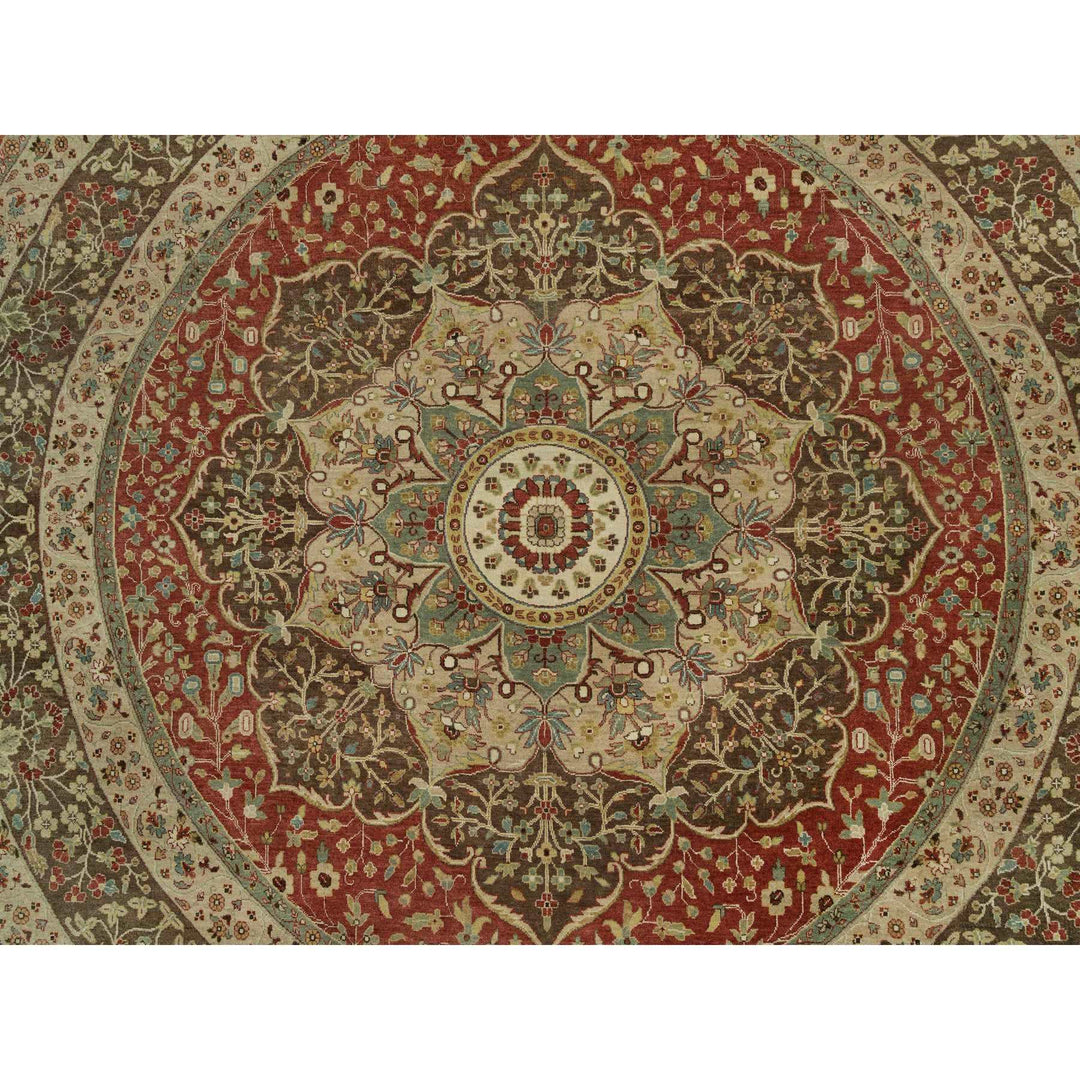 10'0" x 10'0" New Hand Knotted Red Cotton Round Oriental Rug - MOA10290287