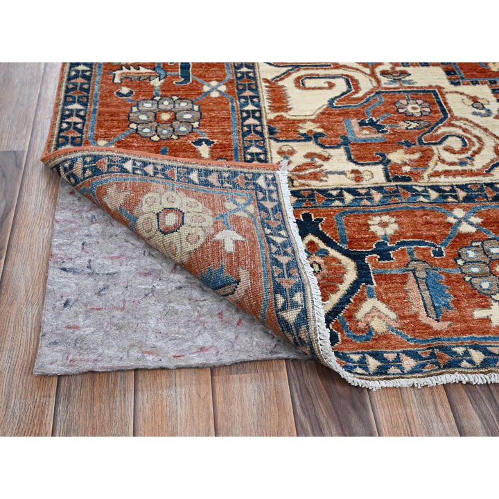 8'1" x 9'6" New Hand Knotted Red Wool Rectangle Oriental Rug - MOA102902