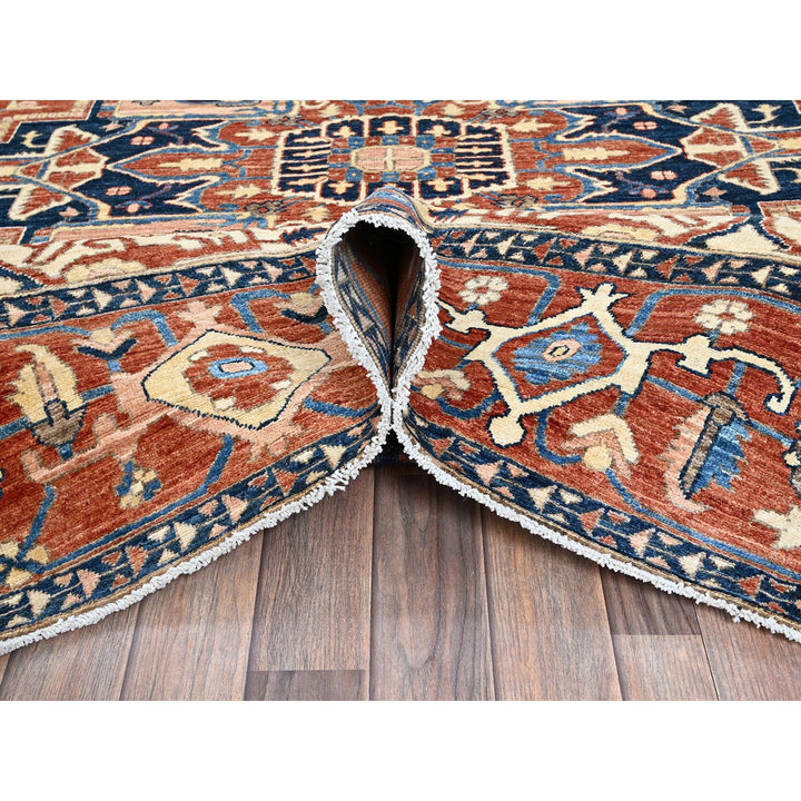 8'1" x 9'6" New Hand Knotted Red Wool Rectangle Oriental Rug - MOA102902