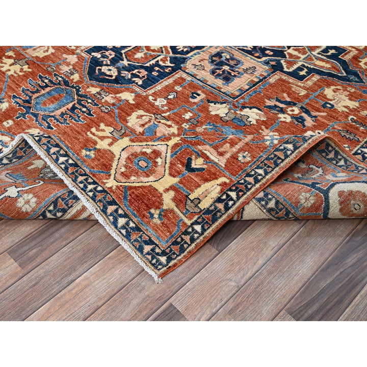 8'1" x 9'6" New Hand Knotted Red Wool Rectangle Oriental Rug - MOA102902