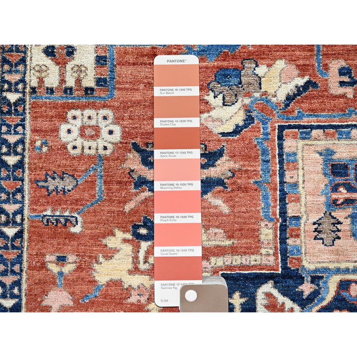 8'1" x 9'6" New Hand Knotted Red Wool Rectangle Oriental Rug - MOA102902