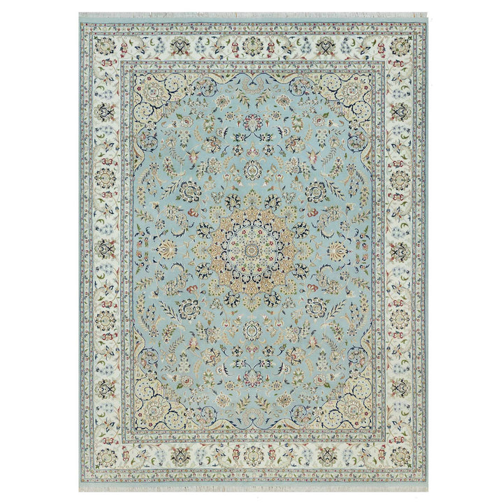 8'11" x 12'0" New Hand Knotted Blue Cotton Rectangle Oriental Rug - MOA10290321