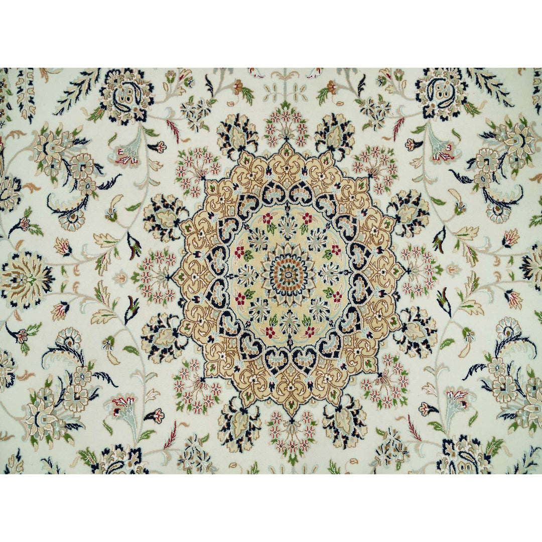 12'0" x 12'0" New Hand Knotted Ivory Wool Round Oriental Rug - MOA10290329