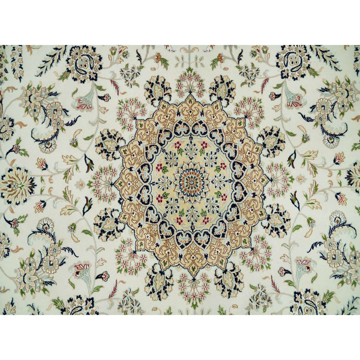 12'0" x 12'0" New Hand Knotted Ivory Wool Round Oriental Rug - MOA10290329