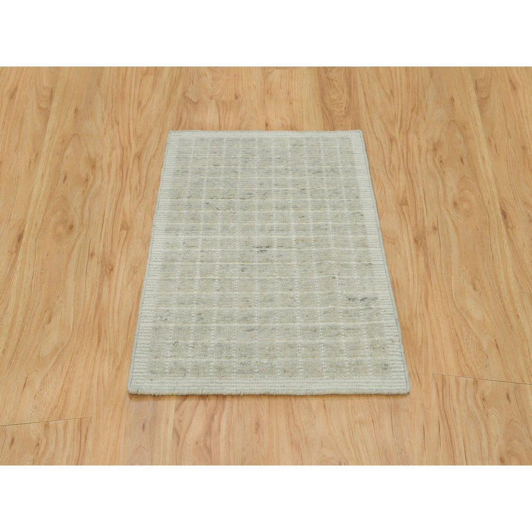 2'0" x 3'1" New Hand Loomed Ivory Cotton Rectangle Oriental Rug - MOA10290366